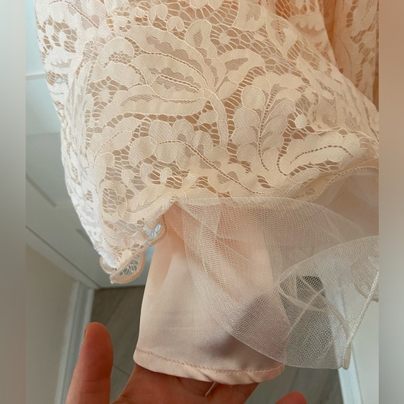 Blush Pink Lace Cocktail Dress with Tulle - Size 14 UK (Size 10 US) - Picture 5 of 7